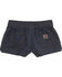 Image #2 - Carhartt Toddler Girls' Chambray Medium Wash Shorts, Medium Wash, hi-res