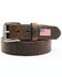 Image #1 - Hawx Men's Leather Flag Tip Belt, Brown, hi-res