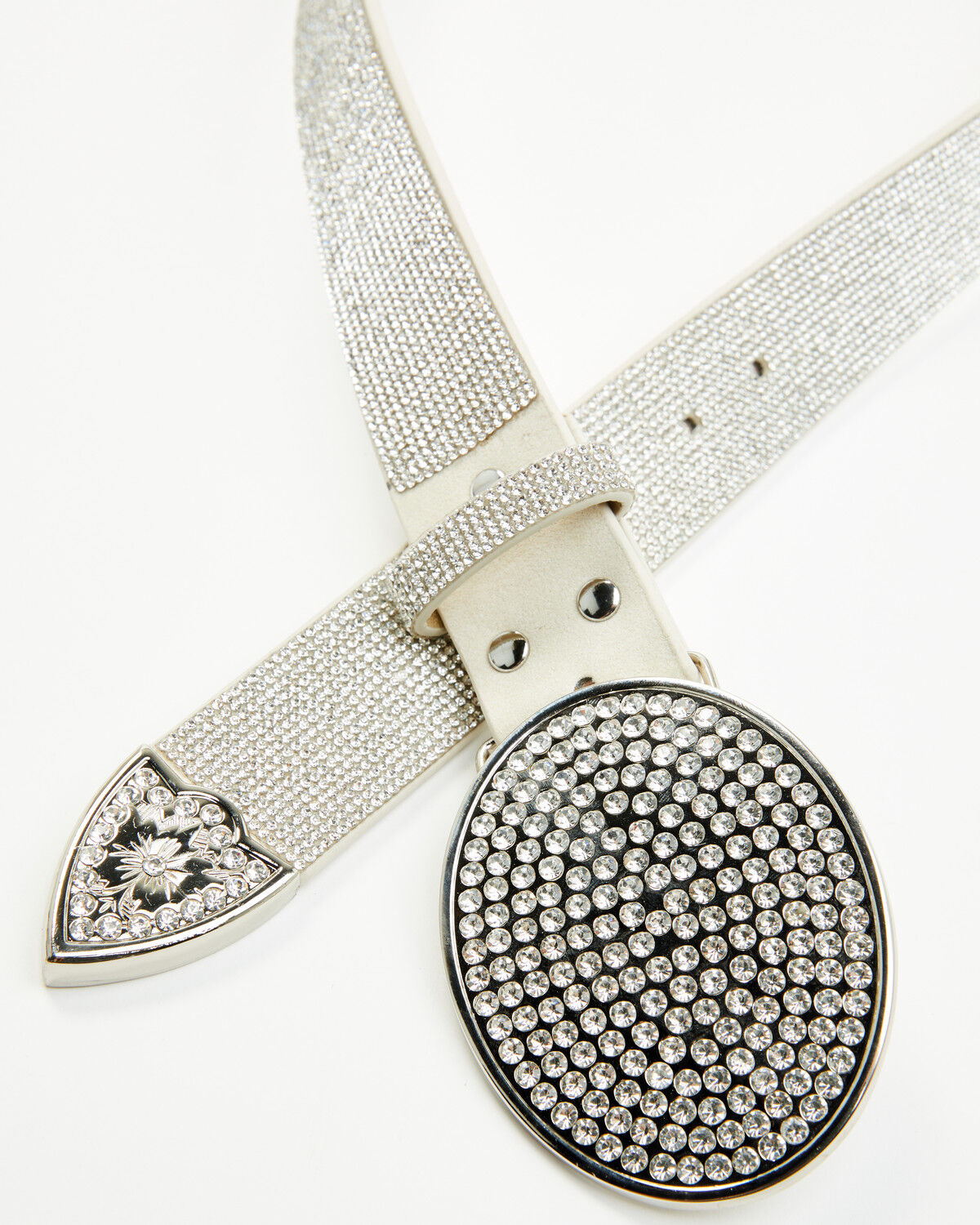 Image #4 - Idyllwind Women's Lovell Rhinestone Oval Buckle Belt, Silver, hi-res