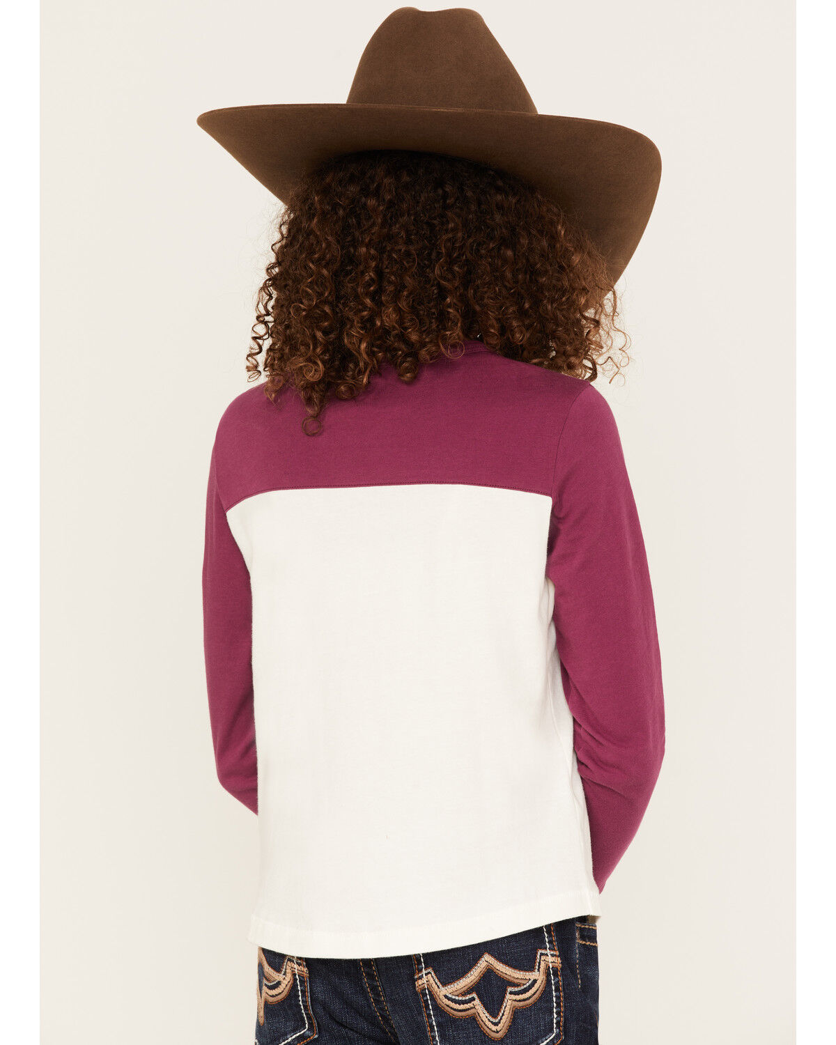 Image #4 - Shyanne Girls' Turn & Burn Raglan Long Sleeve Tee, Ivory, hi-res