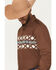 Image #2 - RANK 45&reg; Men's Olympic Southwestern Border Long Sleeve Button-Down Stretch Western Shirt, Brown, hi-res