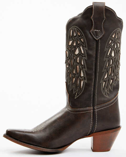 Image #3 - Laredo Women's Heart Angel Wing Cowboy Western Boot - Snip Toe, Dark Brown, hi-res