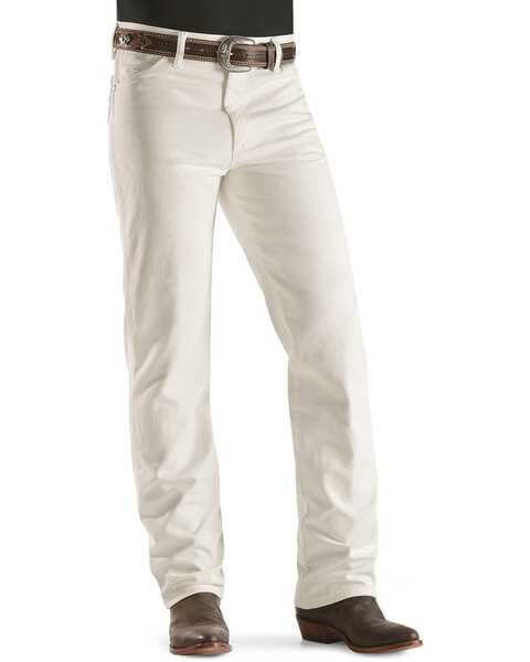Image #2 - Wrangler Men's 936 High Rise Prewashed Cowboy Cut Slim Straight Jeans, White, hi-res