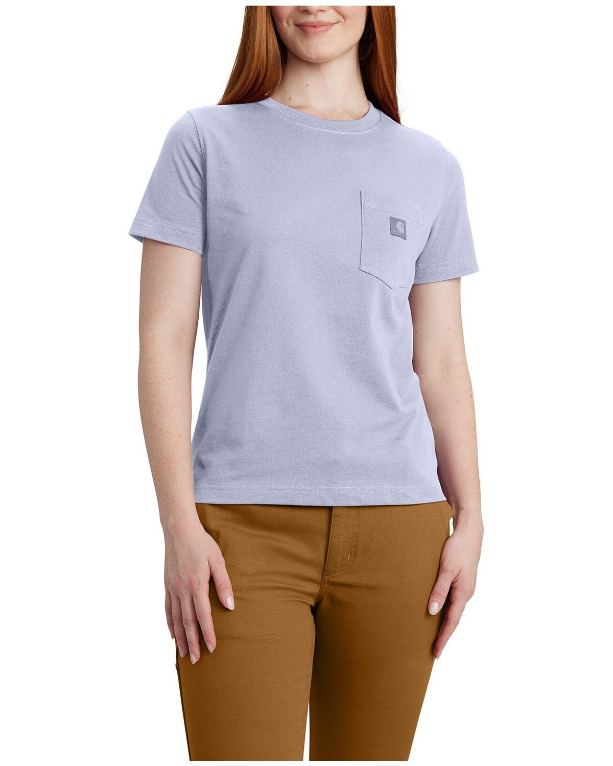 Image #1 - Carhartt Women's Relaxed Fit Lightweight Short Sleeve Pocket Tee, Lavender, hi-res