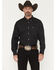 Image #1 - Ariat Men's Wrinkle Free Asher Geo Print Long Sleeve Button-Down Western Shirt - Big, Black, hi-res