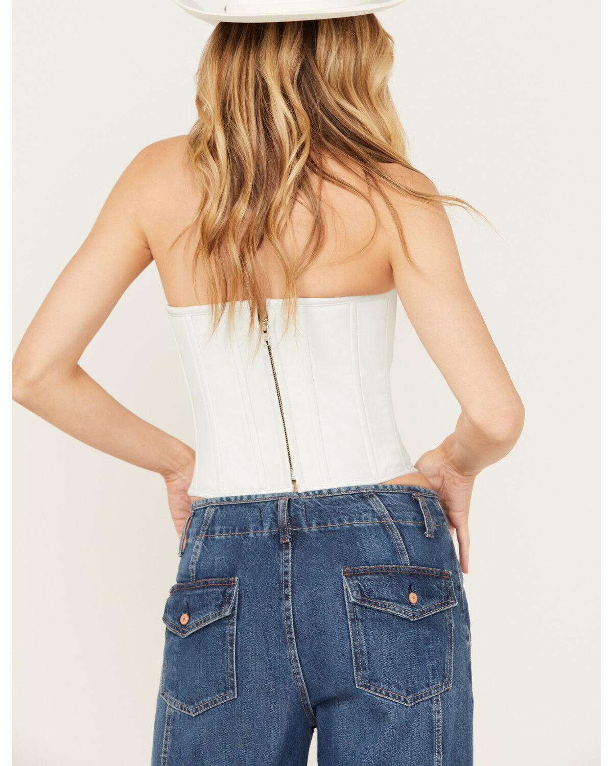 Image #4 - Boot Barn X Understated Leather Women's Louise Leather Bustier, White, hi-res