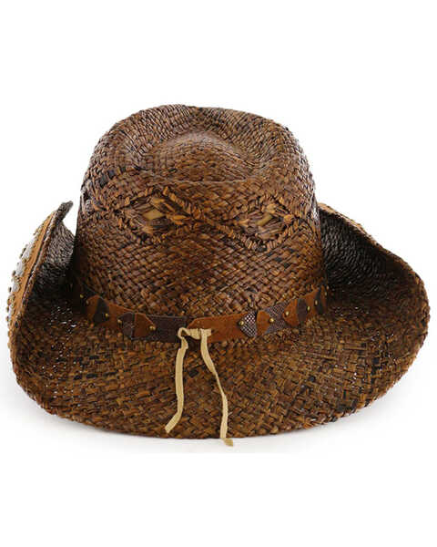 Shyanne Women's Embellished Straw Cowboy Hat, Brown, hi-res