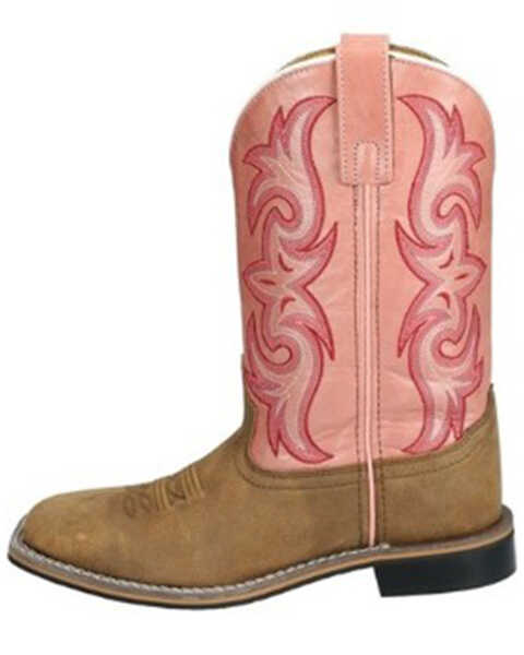 Image #3 - Smoky Mountain Women's Olivia Western Boots - Broad Square Toe , Pink, hi-res