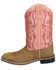 Image #3 - Smoky Mountain Women's Olivia Western Boots - Broad Square Toe , Pink, hi-res