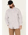 Image #1 - Ariat Men's FR Tattersall Plaid Print Long Sleeve Button-Down Work Shirt - Tall, White, hi-res