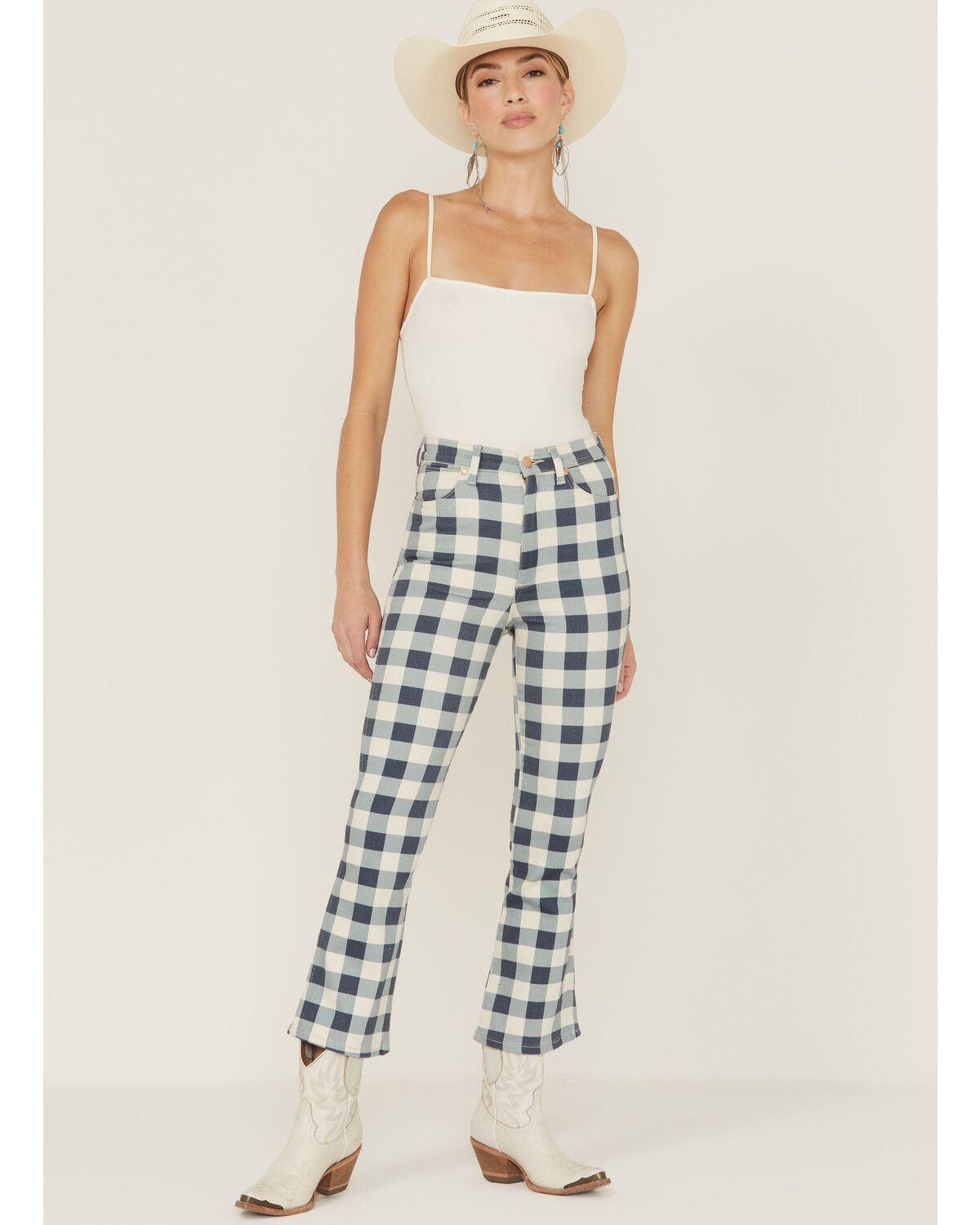 Wrangler Women's Checkered Flare Jeans - Country Outfitter