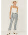 Image #1 - Wrangler Women's Checkered Flare Jeans , Blue, hi-res