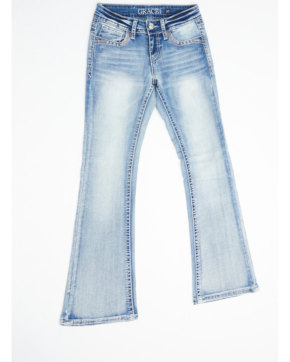 bootcut light blue jeans