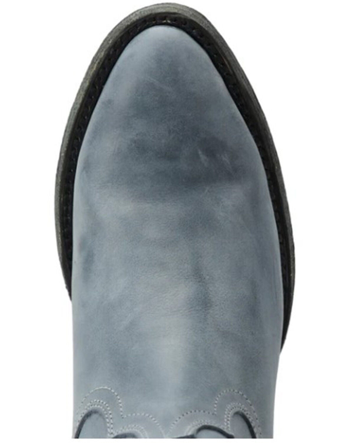 Image #6 - Lane Women's Plain Jane Washed Denim Midi Western Boots - Round Toe, Blue, hi-res