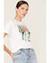 Image #2 - Wrangler Women's Boot Barn Exclusive Sunset Cactus Logo Graphic Tee, White, hi-res