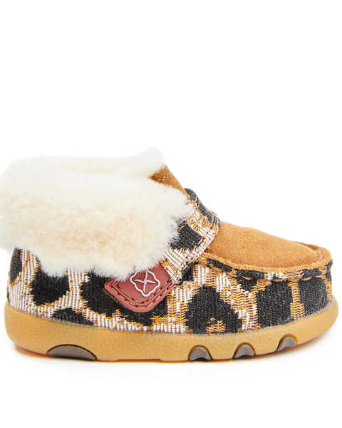 Image #2 - Twisted X Infant Girls' Cheetah Print Shoes - Moc Toe, Tan, hi-res