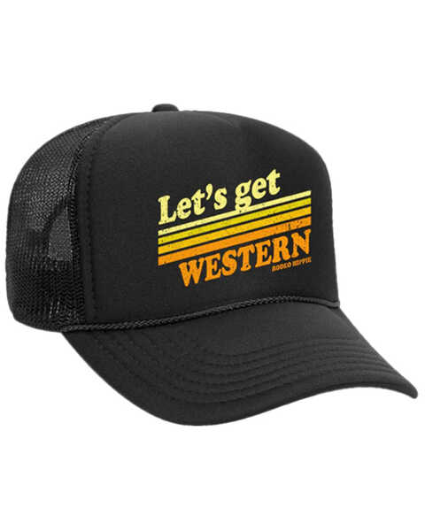 Rodeo Hippie Women's Let's Get Western Ball Cap, Black, hi-res