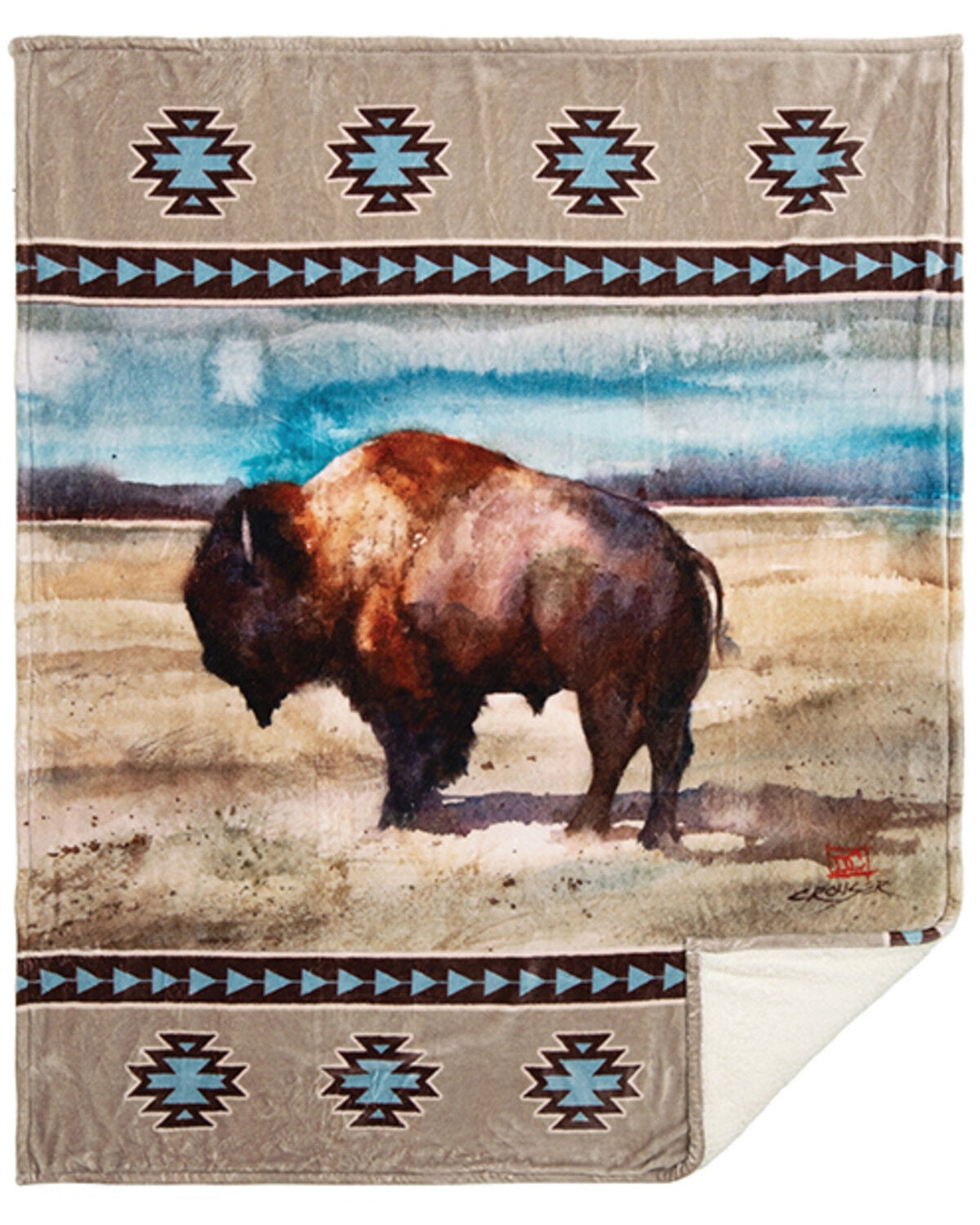 Carstens Home Dean Crouser Renegade Plush Sherpa Throw, Multi, hi-res