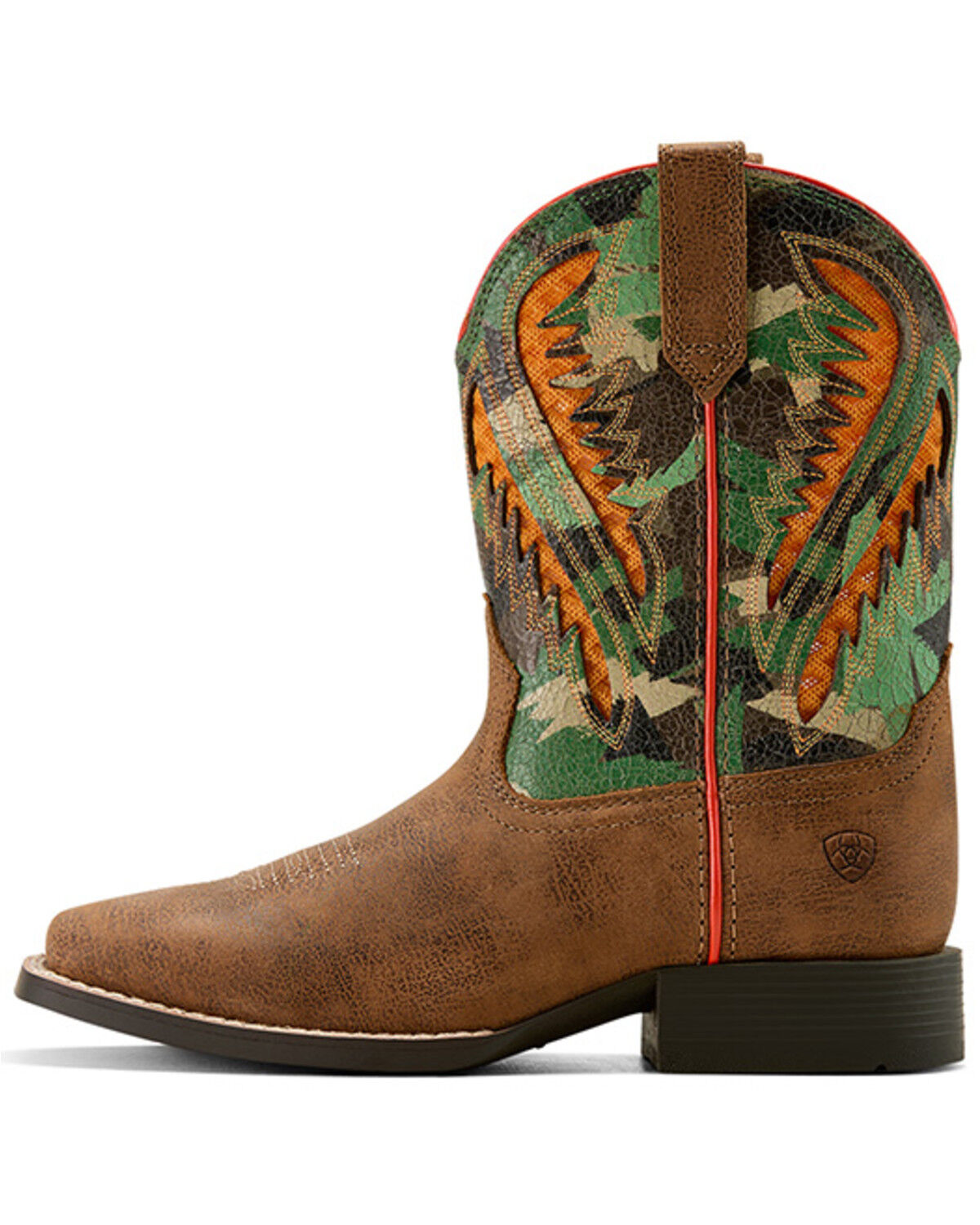 Image #2 - Ariat Boys' Quickdraw VentTek Camo Western Boots - Broad Square Toe, Tan, hi-res