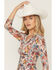 Image #3 - Shyanne Women's Floral Print Long Sleeve Button-Down Mesh Shirt, Cream, hi-res