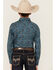 Image #4 - Cody James Boys' Lasso Paisley Print Long Sleeve Snap Western Shirt, Blue, hi-res