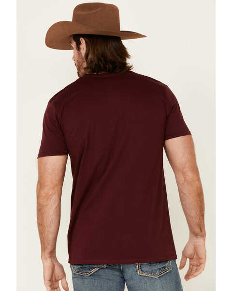 Cody James Men's Land Free Eagle Graphic Short Sleeve T-Shirt , Maroon, hi-res