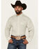 Image #1 - George Strait by Wrangler Men's Medallion Print Long Sleeve Button-Down Western Shirt - Tall, White, hi-res