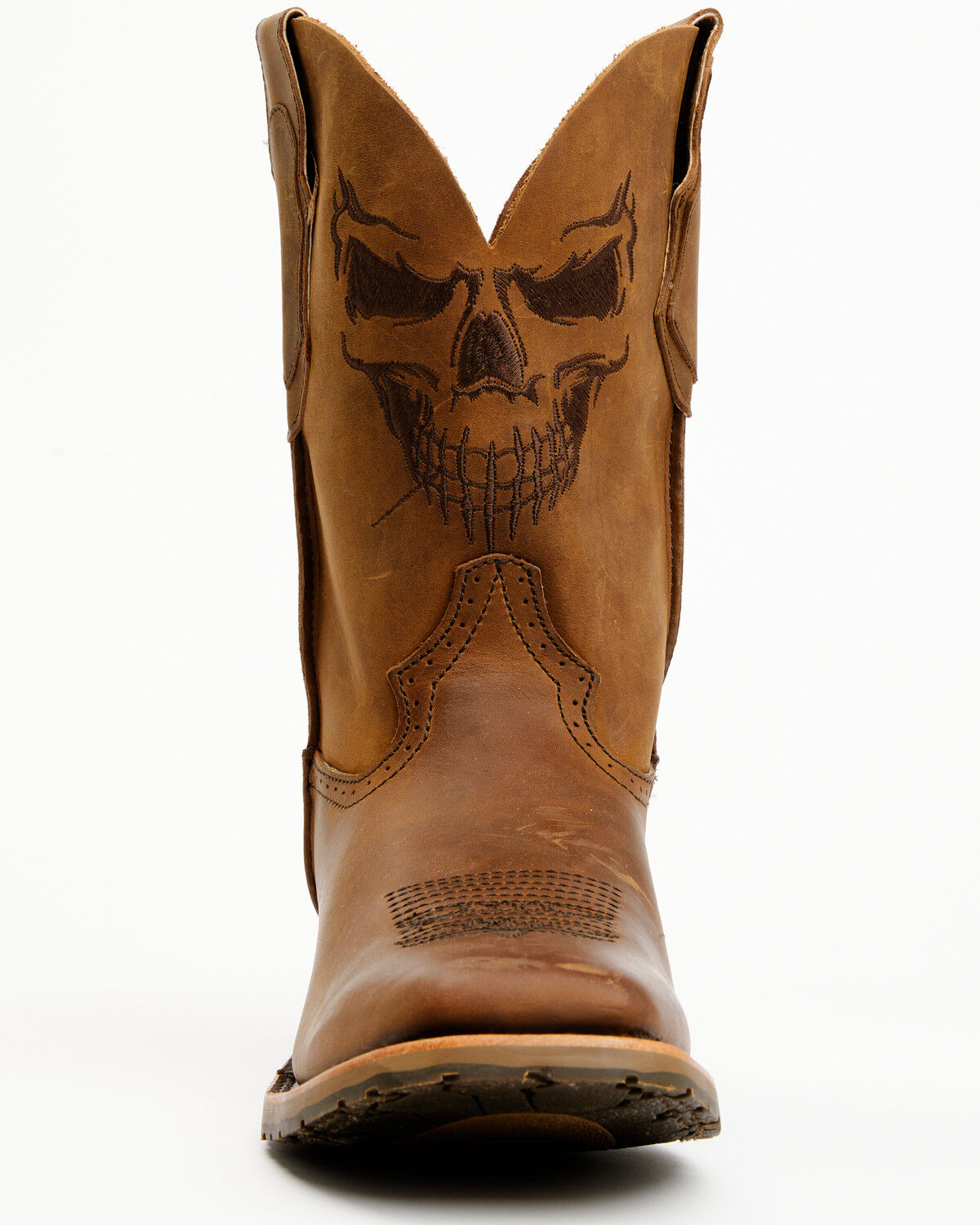 Image #4 - Double H Men's 11" Stockman Ice Roper Western Boots - Broad Square Toe, Chocolate, hi-res