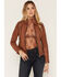 Image #1 - Mauritius Leather Women's Sunny Leather Jacket, Cognac, hi-res