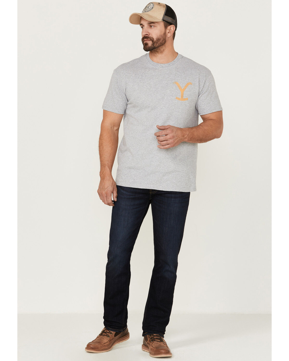 Image #2 - Paramount Network's Yellowstone Men's For The Brand Silhouette Graphic T-Shirt, Grey, hi-res