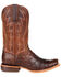 Durango Men's Chestnut Full-Quill Ostrich Western Boots - Square Toe, Chestnut, hi-res