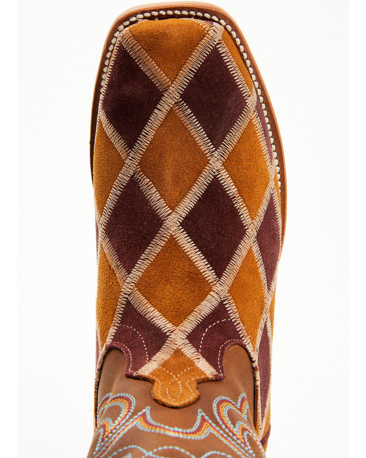 Image #6 - Horse Power Men's Patchwork Western Boots - Square Toe, Tan, hi-res