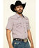 Cody James Men's Kaleidoscope Geo Print Short Sleeve Western Shirt , Maroon, hi-res