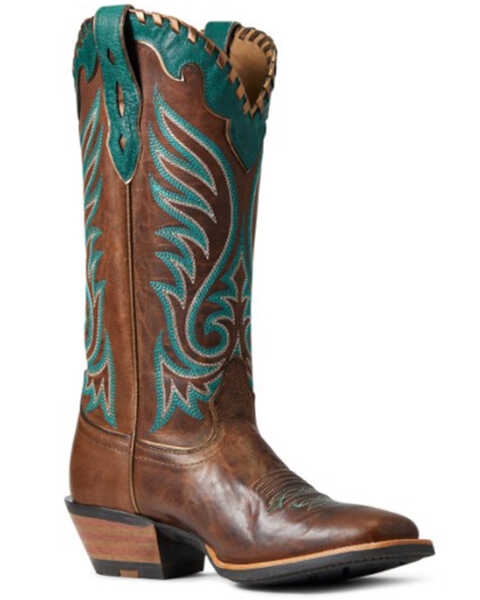 Ariat Women's Weathered Crossfire Picante Performance Western Boots - Broad Square Toe , Brown, hi-res