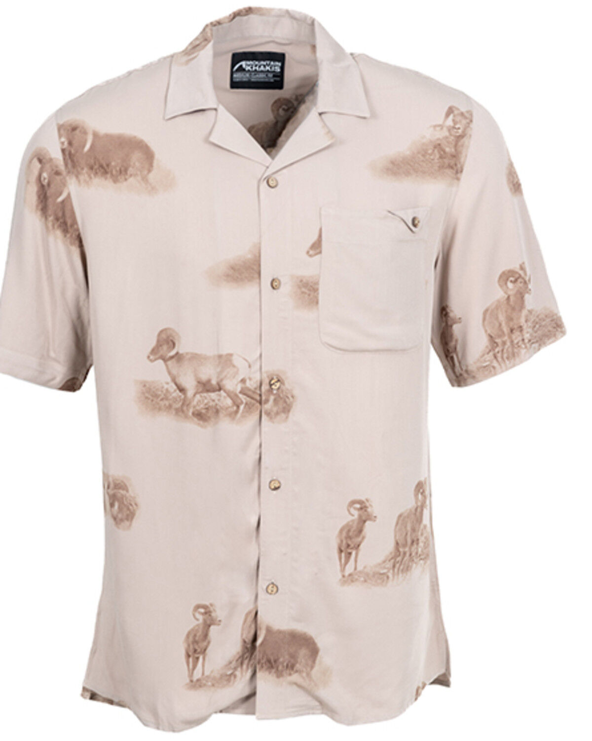 Image #1 - Mountain Khakis Men's Camp Site Short Sleeve Button-Down Shirt, Cream, hi-res