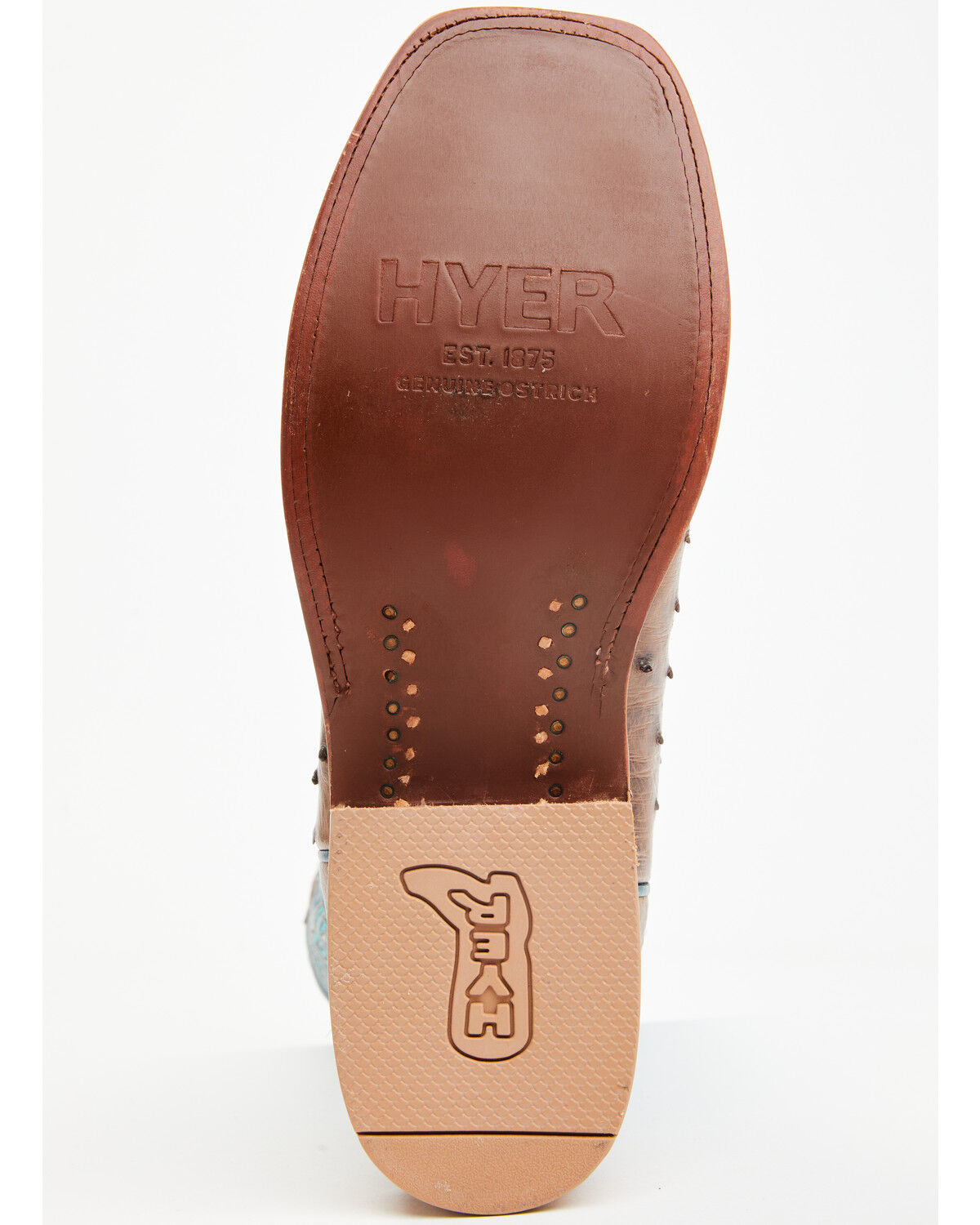 Image #7 - Hyer Men's Jetmore Exotic Ostrich Western Boots - Broad Square Toe, Brown, hi-res