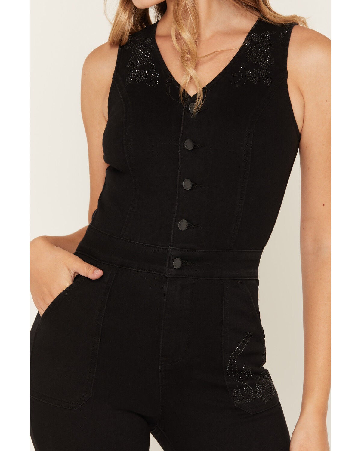 Image #3 - Idyllwind Women's Shiloh Embellished Jumpsuit, Black, hi-res