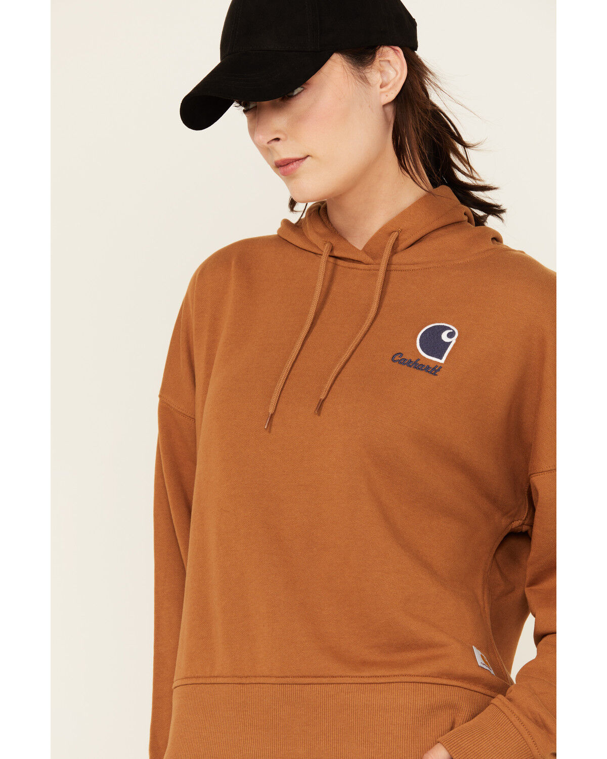 Image #2 - Carhartt Women's Tencel™ Fiber Series Graphic Hoodie, Brown, hi-res