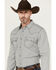 Image #2 - Cody James Men's Seeker Plaid Print Long Sleeve Snap Western Shirt, Light Blue, hi-res