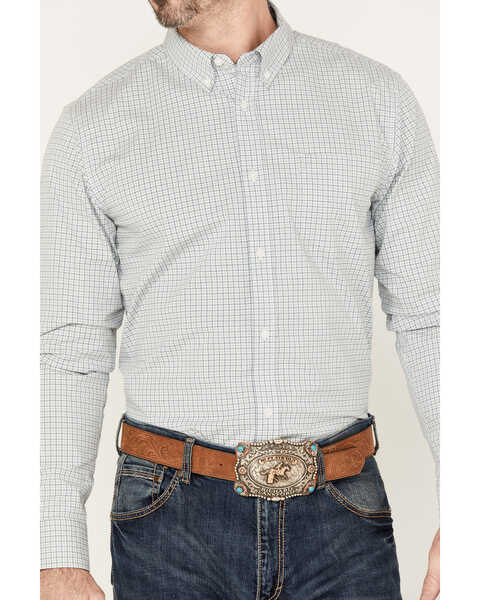 Image #3 - Cody James Men's Hoof Plaid Print Long Sleeve Button-Down Western Shirt, Sage, hi-res