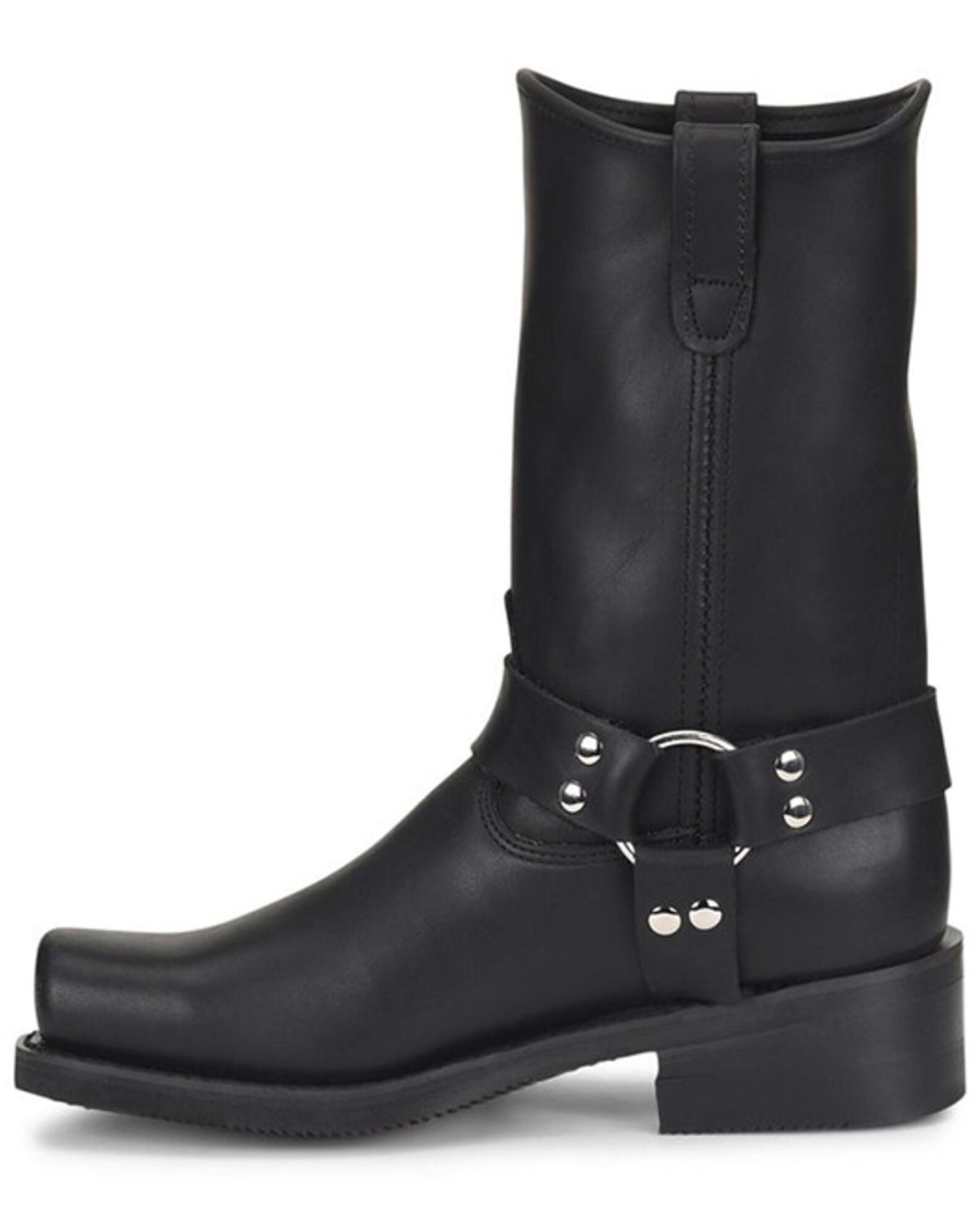 DOUBLE H MEN'S BLACK ハーネスブーツ SQUARE TOE