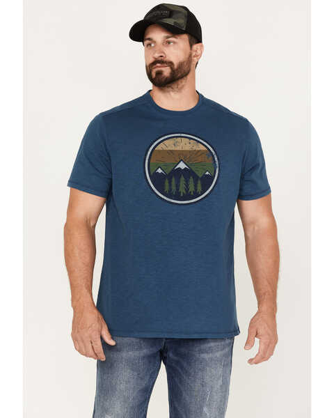 Brothers & Sons Men's Mountain Range Circle Graphic T-Shirt , Blue, hi-res