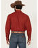 Image #4 - Rodeo Clothing Men's Tonal Striped Long Sleeve Pearl Snap Western Shirt, Red, hi-res