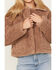 Image #3 - Cleo + Wolf Women's Reversible Sherpa Trimmed Moto Jacket , Taupe, hi-res