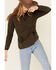 Powder River Outfitters Women's Olive Textured 1/2 Zip Fleece Pullover, Wine, hi-res