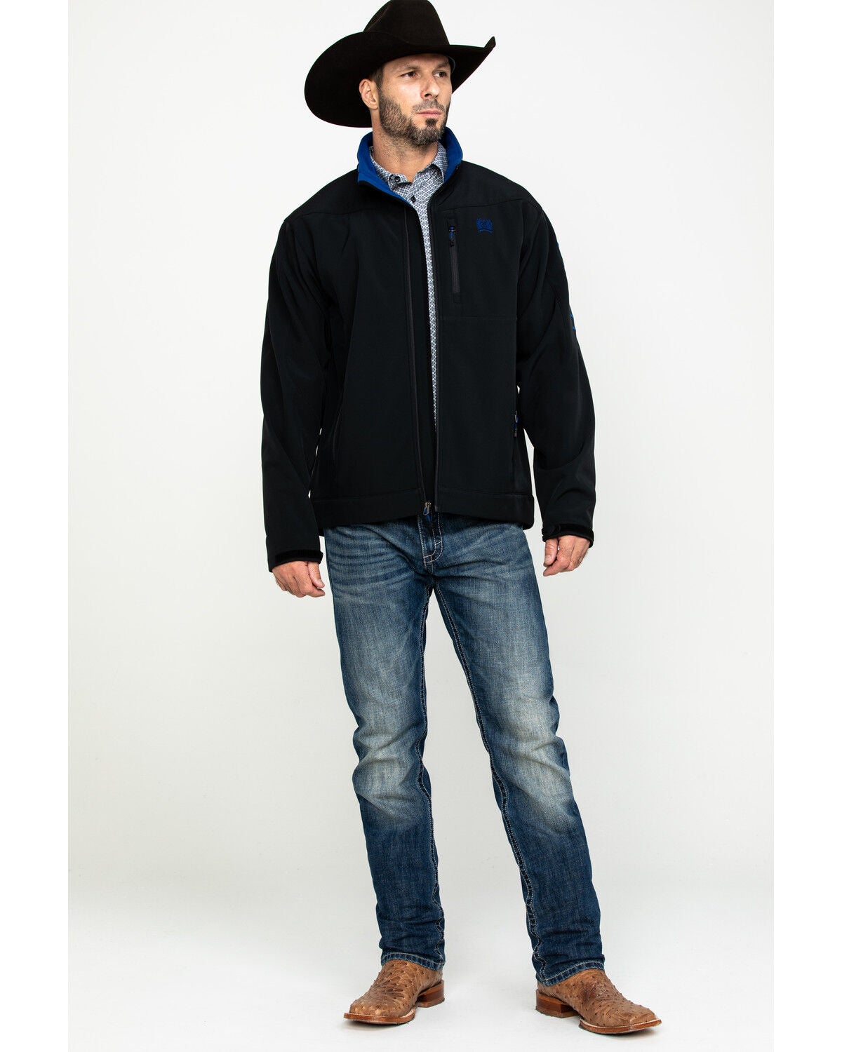 Image #6 - Cinch Men's Black Softshell Bonded Jacket , , hi-res