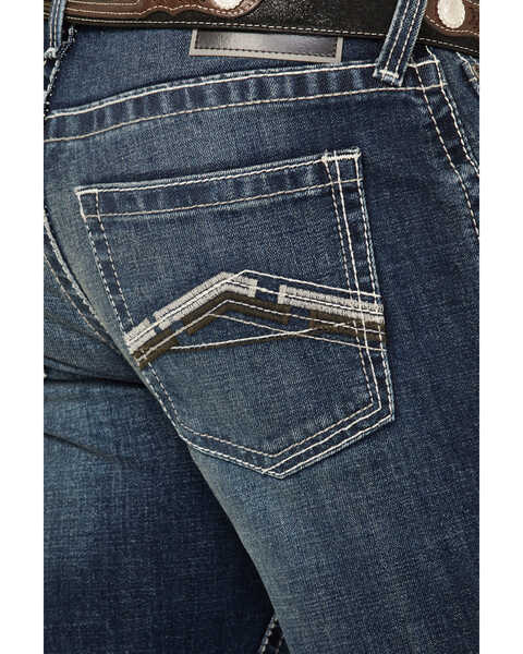 Image #3 - Ariat Men's M5 Ford Remming Dark Wash Stretch Straight Leg Jeans , Blue, hi-res