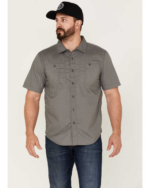 Brixton Men's Charter Solid Utility Button-Down Western Shirt , Grey, hi-res