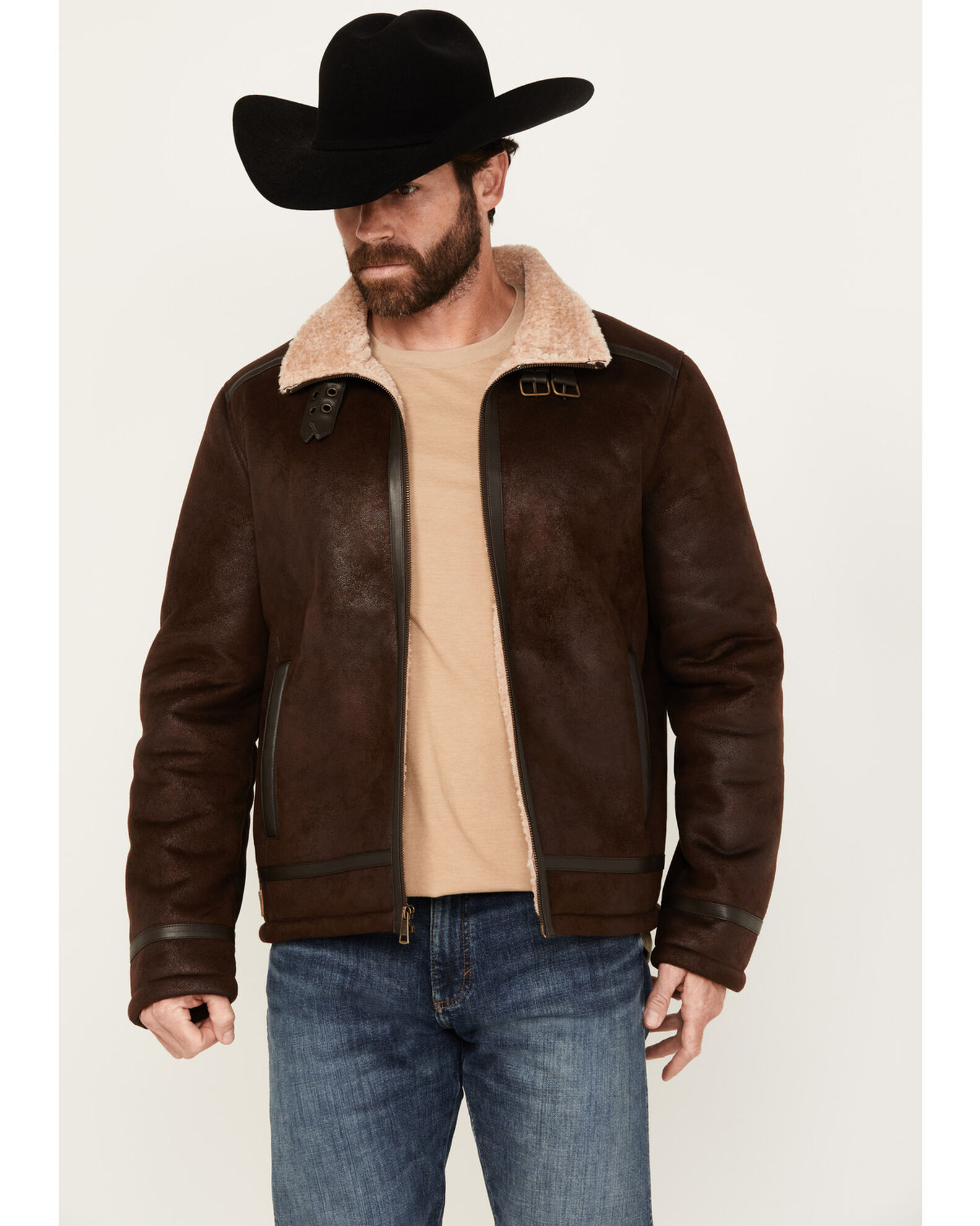 Leather shop jacket lined