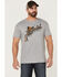 Cody James Men's Gun Scene Graphic Charcoal T-Shirt , Grey, hi-res